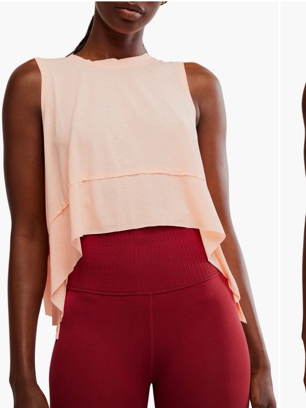 Free People Peach Layered Sleeveless Tank